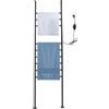 NIGORIY Scaldasalviette elettrico da 150 W, autoportante, 9 travi, 45 ~ 70 °C, gamma di regolazione della temperatura, tocco LED con IPX4 (nero)