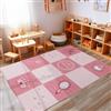 Carpettex Tappeto per bambini ragazza design principessa, tappeto antiscivolo lavabile per la stanza dei giochi dei bambini, Colore: Rosa, Taglia: 100 x 150 cm