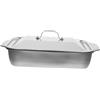 Alipis Bistecchiera Acciaio Inox Rettangolare per Grigliare Pesce e Arrostire, Teglia con Coperchio in Acciaio Inossidabile, Set Argento per Uso Domestico