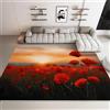 WHUOEUCO Tappeto per Soggiorno Tramonto Fiore Mare 160x230cm Tappeti Salotto Pelo Corto Moderno, Tappeto Lavabile Antiscivolo Morbido per Camera, Cucina, Sala da Pranzo