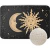 Lungtao Tappetino da bagno dorato per il bagno con luna crescente e stelle, stile bohémien chic, in stile antico, lavabile in lavatrice, tappeto da bagno, decorazione per la stanza, per pavimento doccia, 50 x