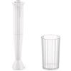 Alessi Plissé MDL10 W - Frullatore a Immersione di Design con Bicchiere Graduato, in Resina Termoplastica, Spina Europea 500W, Bianco