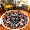 Tomifine Tessuto Tappeto Rotondo, Tappeti con Nappe Lavabile Mandala Stampato per Camera da Letto Soggiorno Cucina (120cm,#09)