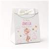 PV Grafik® Set da 16 Scatoline Portaconfetti Battesimo e Nascita Bimbo e Bambina | Bomboniera Personalizzata Porta Confetti | Bomboniere per Confettata Bambino e Bimba | Nastrino incluso (Nica 40)