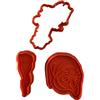 Tagliabiscotti.it - Regione Campania - Maschera Pulcinella - Cornetto portafortuna napoletano - Cookies Cutter - Stampi tagliabiscotti per creare biscotti in frolla o decorati con pasta di zucchero.