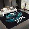 Generico Skateboard Teschio A Tema Halloween Area Tappeti per Soggiorno, Tappeto Morbido Sala da pranzo Camera da letto Home Decor Tappeto Skateboard Con Teschio, Tappeto Antiscivolo e Lavabile 160x230cm