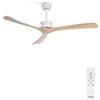 CREATE / WIND LARGE DC/Ventilatore da soffitto XL, con motore DC bianco, con pale in legno naturale/Silenzioso, 2 altezze, timer