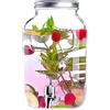 Kadax dispenser per bevande in vetro, 4 l, dispenser per acqua con rubinetto e coperchio, dispenser per succhi di frutta, caraffa di vetro, bottiglia di rubinetto