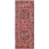 RugVista Georgia Oriental, Tappeto, Orientali, 80 x 200 cm, Rettangolare, Pelo corto, Soggiorno, Camera da letto, Cucina, Corridoio, Lavabile in lavatrice, Rosso/Rosa
