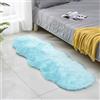 Tomifine Faux Lana Pelliccia Tappeto, Soffice Shaggy Della Pelliccia Imitazione Tappeti Longhair Effetto Pelliccia Divano Letto, Usato per Camera da Letto Decorazione (50 x 80 cm,Blu)