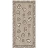 Pierre Tappeti Tappeto LOVELY beige tortora moderno cuori, passatoia cucina multiuso lavabile antiscivolo cm.55x190