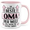 Pagma Druck Tazza con scritta in lingua tedesca So sieht die beste Nonna der Welt aus, wenn sie Kaffee bezinkt - Kaffee Tazza da caffè da 330 ml in ceramica - Nonna nipote nonni famiglia tazza da caffè