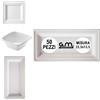 G.M. DISTRIBUZIONE 50 Piatti Rettangolari Bianchi in Polpa di Cellulosa 22,5x13,5 cm, Ideale per Cibi Caldi e Freddi, Piatti Impermeabili Usa e Getta Adatti al Microonde, Biodegradabili e Compostabili