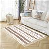 Tomifine Tappeto in Tessuta Modelli Geometrico Tappeto con nappe per Cucina, Soggiorno, Camera da letto, Lavanderia, Ingresso (60x120 cm,Marrone)