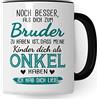 Pagma Druck Tazza da caffè con fratello, idea regalo per fratello, sorella, scritta in lingua tedesca Ich hab dich lieb Motiv Brüwisterliebe (bianco/nero)