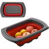 FENJIU Scolapasta pieghevole, Cesto di lavaggio pieghevole per alimenti, Set di colapasta pieghevole in silicone Set da cucina pieghevole Cestello per alimenti con piedini rialzati per scolare la Fenjiu