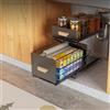 HUOLE Cassetto portaoggetti a 2 ripiani per cucina e bagno, cestello scorrevole in metallo, cestino portaoggetti estraibile per la casa e l'ufficio, rivestimento,40 * 26 * 43 cm-nero-1 pz