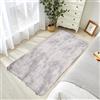STGAO Tappeto a Pelo Lungo 125 x 140 cm Antiscivolo Peloso Tappeti Moderni Morbido Al Tatto per Soggiorno Corridoio Cameretta, Grigio Chiaro