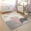 Paco Home Tappeto Bambini Cameretta Pastello 3D Motivo Di Montagne Moderno, Dimensione:120x170 cm