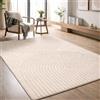 the carpet Elisa, tappeto moderno per soggiorno, design geometrico, alta densità di pelo e piacevolmente morbido, beige, 140 x 200 cm