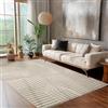 Carpettex Tappeto per soggiorno, camera da letto, tappeto per cucina, beige, a pelo alto, stile boho, tappeto corridoio, design scandinavo 3D, morbido e soffice, dimensione: 80 x 250 cm