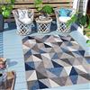 Carpeto Rugs Tappeto Astatto da Esterno Terrazzo Moderno a Pelo Corto - Tappeto per Esterno Grande - Tappeti da Esterno - Grigio Blu 1-160 x 230 cm