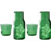 MINGZHE Set di 2 caraffe d'acqua da comodino con bicchiere per camera da letto, comodino, brocca d'acqua e set da notte, bottiglia per collutorio (479,1 g, verde)