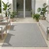 Carpetsale24 Tappeto da Esterno Grigio 160x230 cm, Resistente agli Agenti Atmosferici & UV, Ideale per Cucina, Balcone, Terrazza, Soggiorno e Sala da Pranzo, Design a tinta unita con bordo