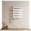 EMKE Scaldasalviette Elettrico da Bagno, Girevole a 180°, Asciugamani Intelligente Wi-Fi, Riscaldamento Elettrico 120W, Bianco brillante, 760x450x140mm