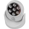 Jayruit Luce con sensore di movimento, rotazione di 360 gradi, luce notturna a LED, funzionamento a batteria, senza fili, applique da parete per corridoio, scale, armadio, camera da letto, 55 lm, 6500 K,