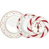 Easy Life Nutcracker Twist Schiaccianoci Servizio Tavola Piatti Set 18 Pezzi Porcellana Tavola di Natale