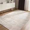 benuta Basic Tappeto salotto Claire - Crema 140x200 cm - Salotto Minimalista stile retrò geometrico - Manutenzione semplice - Compatibile con pavimento riscaldato