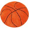 Jorzer Tappeto da basket da 80 cm, realistico, rotondo, arancione, sportivo, antiscivolo, assorbente, in microfibra, decorazione per stanza da basket per camera da letto dei ragazzi