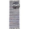 carpetfine Tappeto a tessitura Kilim Chindi passatoia Grigio 80x350 cm | Tappeto moderno per soggiorno e camera da letto