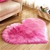 ZJXSNEH Tappetino antiscivolo Peluche Morbida pelliccia sintetica Tappeto camera da letto a forma di cuore Tappeto peloso Shaggy Per soggiorno Casa Bambini Tappetino per bambini rosa scuro 70x90cm