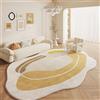 Generic Tappeti a forma irregolare per il soggiorno, Beige morbido camera da letto area lavabile tappeti antiscivolo per divano cucina corridoio tappeto(Giallo,140x200cm)