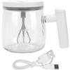 MF artSHOP Tazza da Caffè in Vetro con Agitazione Automatica 400ml, Mug Elettrica Auto Mescolante Ricaricabile USB, con Manico, per Caffè Latte Cappuccino Cioccolata, 100mm