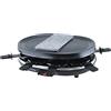 H.Koenig Apparecchio multifunzione per raclette RP80 8 persone Professionale, Pietra di granito, Grill, Fonduta di formaggio, Accessori 8 teglie antiaderenti, Griglia rimovibile Facile da pulire