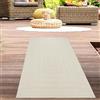 CARPETIA Tappeto per esterni corridore corridoio patio interno moderno impermeabile balcone giardino rettangolare linea modello di iuta guardare crema, 60 x 180 cm