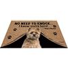 BAGEYOU Zerbino personalizzato con nome del cane con il mio amore cane Cairn Terrier, tappetino di benvenuto non c'è bisogno di bussare so che sei qui, 59,9 x 40 cm