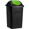 Stefanplast® .- Pattumiera con coperchio basculante, capacità 60 litri - pattumiera in plastica per spazzatura - da cucina - colore a scelta Green