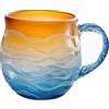 Generic Tazza da caffè in vetro marino, fatta a mano, da 350 ml, ispirata al mare, tazza da caffè a tema artistico oceanico, regalo per gli amanti degli oceani (B)