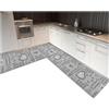 emmevi Tappeto Cucina Angolare Fantasia Cuori 3D Passatoia Ad Angolo Su Misura Antiscivolo Bordato fino a 450cm