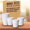 G.M. DISTRIBUZIONE bicchieri plastica (4800, Bianchi) - Bicchierini Caffè 80cc - Bicchieri Riutilizzabili Super Rigidi e Resistenti al Calore per Espresso, Asporto, Casa e Ufficio - Made in Italy