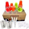 marketcaffe 4 KIT DA 150 ACCESSORI CAFFÈ con 600 BUSTINE DI ZUCCHERO + 600 BICCHIERINI + 600 PALETTINE PLASTICA -