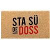 Social crazy Tappeto zerbino personalizzato - sta su de doss - cocco naturale ideale per ingressi (Cocco naturale, 90x60 cm)
