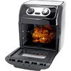JUST PERFECTO HOUSEHOLD APPLIANCES JP Friggitrice ad aria calda XXL 12L-Friggere senza olio con 12 programmi—Friggitrice 1800W con grill a rotazione-Air Fryer con accessori e illuminazione-Friggitrice ad aria calda senza grassi