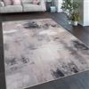 Paco Home Tappeto Salotto Moderno Soggiorno Tessuto Liscio Moderno Motivo Astratto Vintage Lavabile In Lavatrice, Dimensione:60x100 cm, Colore:Grigio-Beige