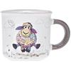KIUB Mini tazza da caffè con motivo pecora corta, in porcellana fine, capacità 125 ml, altezza 6,5 cm