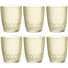 Evviva Set 6 Bicchieri acqua in vetro decorato 320 ml - Mozart (Champagne)